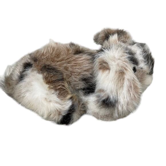 Realistic Bunny Rabbit Plush Holland Lop Mottled Spotted Brown Stuffed Animal - Picture 3 of 11